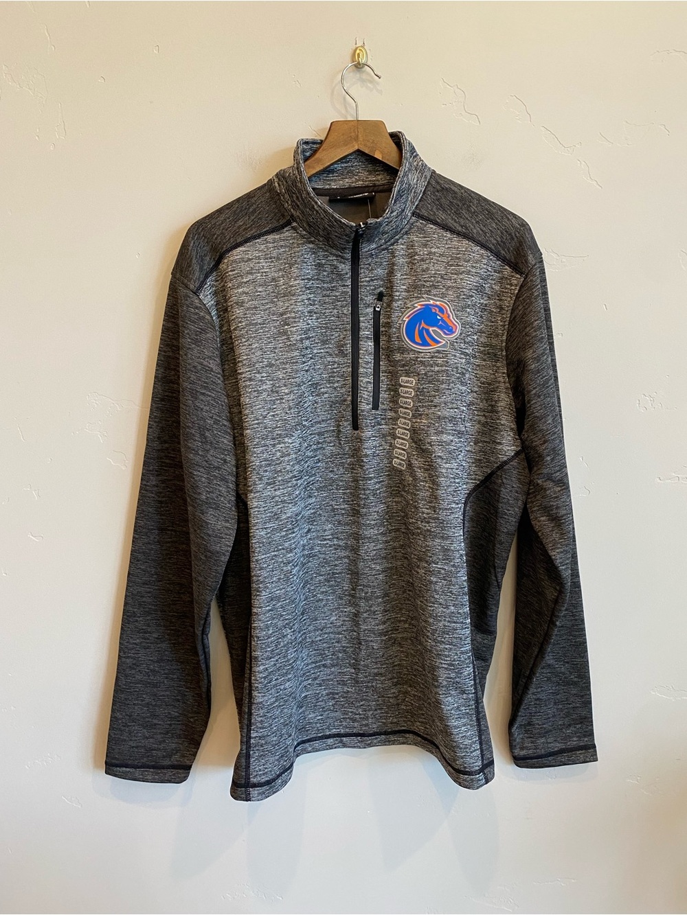 BOISE STATE Broncos Quarter Zip Pull Over Jacket